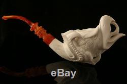 Eagle Head in Claw Hand Carved Block Meerschaum Pipe by I. Baglan in a case 7183