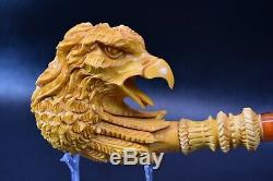 Eagle PIPE BY SADIK YANIK BLOCK MEERSCHAUM-NEW-HAND CARVED-FROM TURKEY#1147