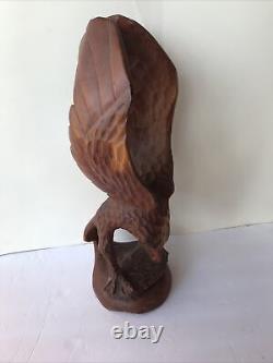 Eagle Sculpture Hand Carved Wood Artist From Jamestown NY UNSIGNED MCM