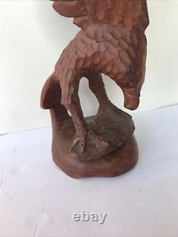 Eagle Sculpture Hand Carved Wood Artist From Jamestown NY UNSIGNED MCM