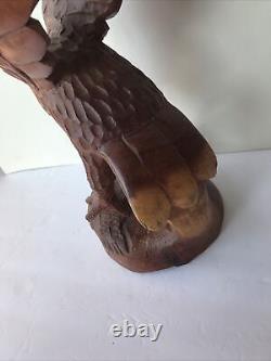 Eagle Sculpture Hand Carved Wood Artist From Jamestown NY UNSIGNED MCM