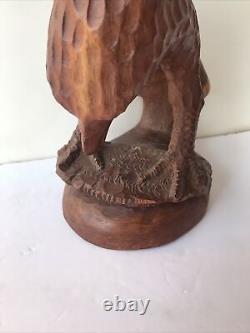 Eagle Sculpture Hand Carved Wood Artist From Jamestown NY UNSIGNED MCM