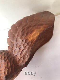 Eagle Sculpture Hand Carved Wood Artist From Jamestown NY UNSIGNED MCM