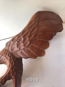 Eagle Sculpture Hand Carved Wood Artist From Jamestown NY UNSIGNED MCM