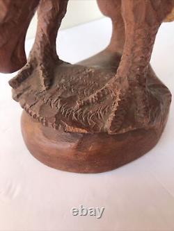 Eagle Sculpture Hand Carved Wood Artist From Jamestown NY UNSIGNED MCM