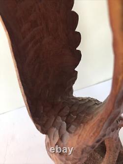 Eagle Sculpture Hand Carved Wood Artist From Jamestown NY UNSIGNED MCM