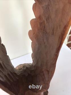 Eagle Sculpture Hand Carved Wood Artist From Jamestown NY UNSIGNED MCM