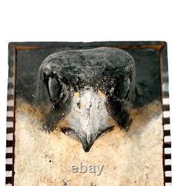 Eagle Sculpture Hand Carved on Wooden Frame 3D Art Decor