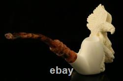 Eagle & Snake Hand Carved Block Meerschaum Pipe with CASE 11831