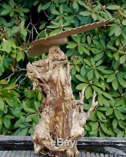 Eagle Wood Carving Bird of Raptor Sculpture Natural Root hand carved Bali Art