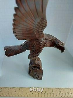 Eagle Wood Carving Hand Carved Large Vintage American Eagle