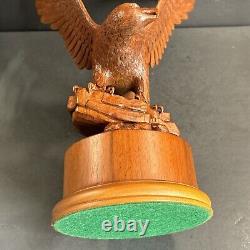 Eagle Wood Carving/Signed Hersh/Dated/Number 1/Walnut Wood/Hand Carving/Hawk