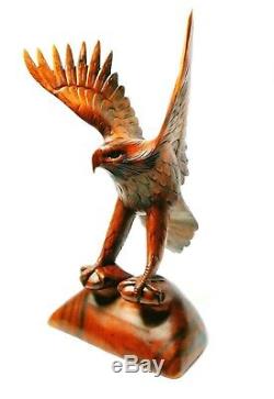 Eagle Wood Holzadler Wooden Sculpture Wood Figure Hand Carved 40 cm Height