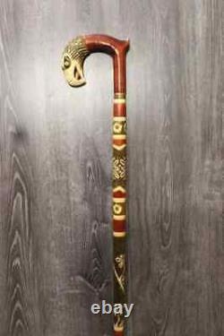 Eagle Wooden Cane Walking Stick Support Canes Handle Handmade Hand Carved New