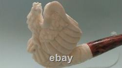 Eagle block Meerschaum Pipe best hand carved smoking pfeife wth case