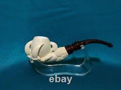 Eagle claw Meerschaum Pipe best hand carved tobacco smoking pfeife wth case