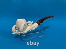 Eagle claw Meerschaum Pipe best tobacco hand carved smoking pfeife wth case