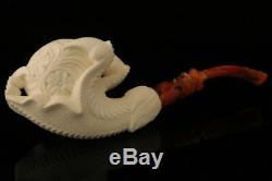 Eagle's Claw Hand Carved BLOCK Meerschaum Pipe in CASE 9095