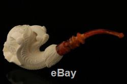 Eagle's Claw Hand Carved BLOCK Meerschaum Pipe in CASE 9095
