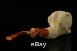 Eagle's Claw Hand Carved BLOCK Meerschaum Pipe in custom CASE 9163