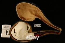 Eagle's Claw Hand Carved BLOCK Meerschaum Pipe with CASE 10298