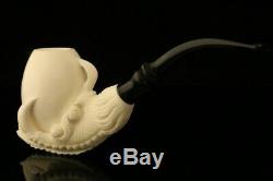 Eagle's Claw Hand Carved BLOCK Meerschaum Pipe with CASE 10564