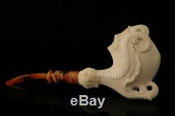 Eagle's Claw Hand Carved Block Meerschaum Pipe in CASE 8597