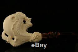 Eagle's Claw Hand Carved Block Meerschaum Pipe in CASE 8712r