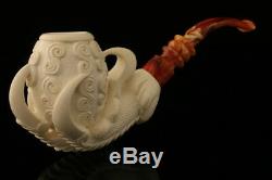 Eagle's Claw Hand Carved Block Meerschaum Pipe in CASE 8812