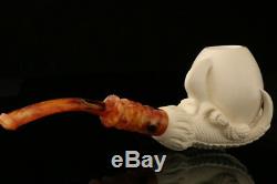 Eagle's Claw Hand Carved Block Meerschaum Pipe in a fitted CASE 8298