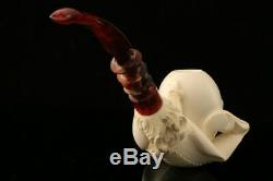 Eagle's Claw Hand Carved Block Meerschaum Pipe in custom case 9936
