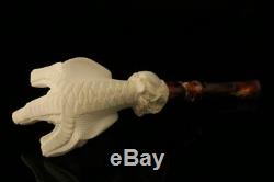 Eagle's Claw Hand Carved Block Meerschaum Pipe in custom case 9936