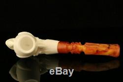 Eagle's Claw Hand Carved Block Meerschaum Pipe with CASE 10205