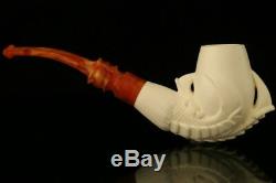 Eagle's Claw Hand Carved Block Meerschaum Pipe with CASE 10205