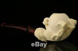 Eagle's Claw Hand Carved Block Meerschaum Pipe with CASE 10209
