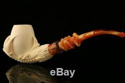 Eagle's Claw Hand Carved Block Meerschaum Pipe with CASE 10222