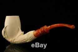 Eagle's Claw Hand Carved Block Meerschaum Pipe with a custom CASE 10446