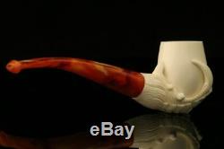 Eagle's Claw Hand Carved Block Meerschaum Pipe with a custom CASE 10550