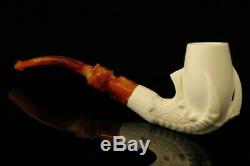 Eagle's Claw Hand Carved Block Meerschaum Pipe with a custom CASE 10574r