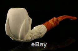 Eagle's Claw Hand Carved Block Meerschaum Pipe with a custom CASE 10734