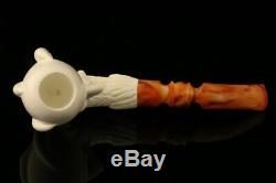 Eagle's Claw Hand Carved Block Meerschaum Pipe with a custom CASE 10734