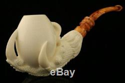 Eagle's Claw Hand Carved Block Meerschaum Pipe with a custom CASE 10771