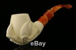 Eagle's Claw Hand Carved Block Meerschaum Pipe with custom CASE 10838