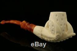 Eagle's Claw Hand Carved Block Meerschaum Pipe with custom CASE 10936