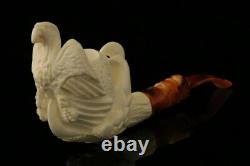 Eagle's Claw Hand Carved Block Meerschaum Pipe with custom CASE 10940