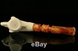 Eagle's Claw Hand Carved Block Meerschaum Pipe with custom CASE 10944