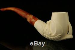 Eagle's Claw Hand Carved Block Meerschaum Pipe with custom CASE 10975