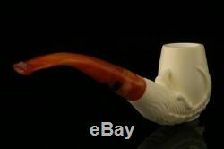 Eagle's Claw Hand Carved Block Meerschaum Pipe with custom CASE 10975