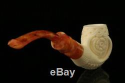 Eagle's Claw Hand Carved Block Meerschaum Pipe with custom CASE 10983