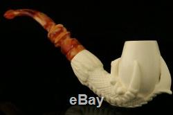 Eagle's Claw Hand Carved Block Meerschaum Pipe with custom CASE 11232